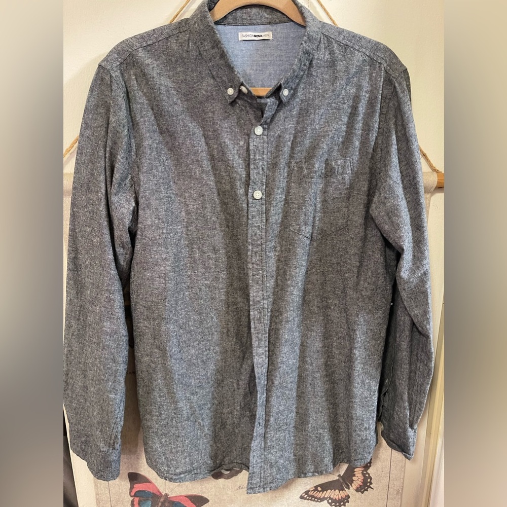 Fashion Nova Button Down Shirt Men’s Size L